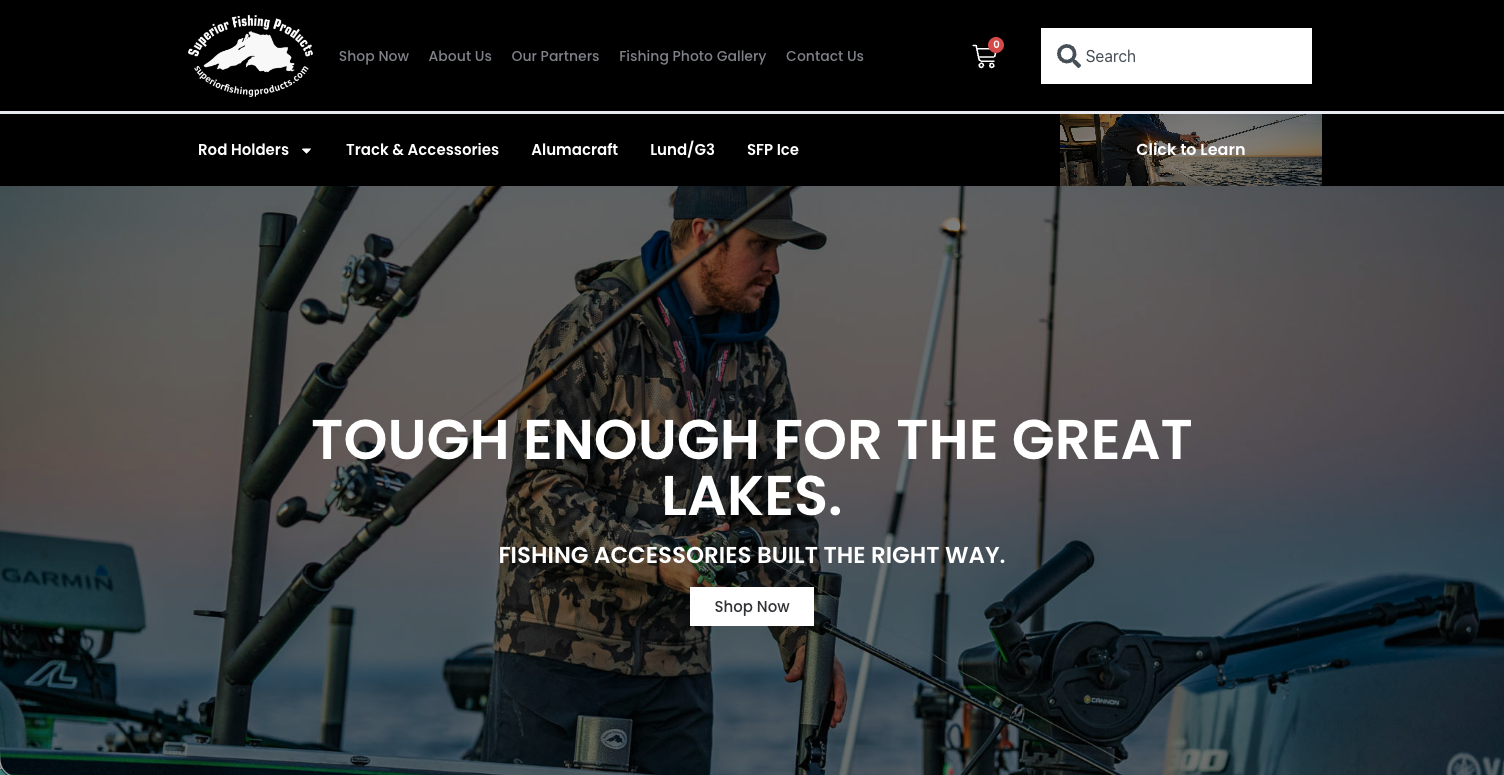 Superior Fishing Products website design project